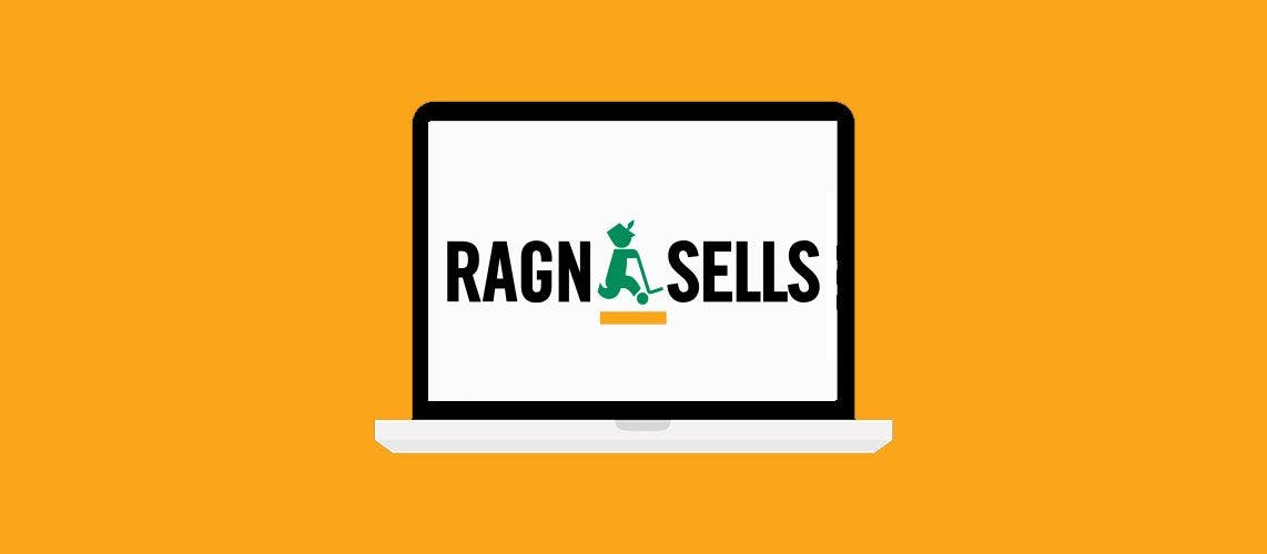 Ragn-Sells sin logo på en datamaskin